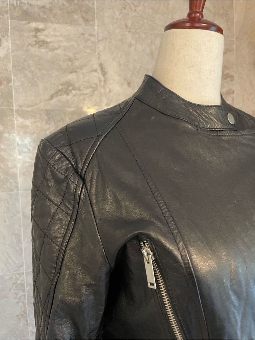 ZARA Woman Faux Leather Biker Moto Jacker - Picture 5 of 12